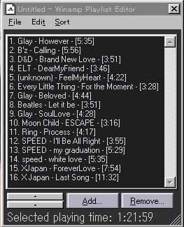 Winamp�Đ��ȃ��X�g