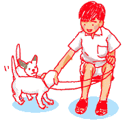 美少年と犬