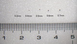 0.3、0.4、0.5,、0.6、0.7mmステンレスボール　サイズ確認をお願いします。